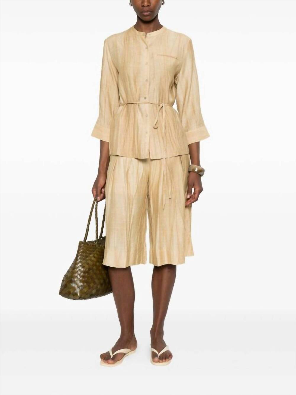 NEW YERSE luna bermuda shorts in vanilla